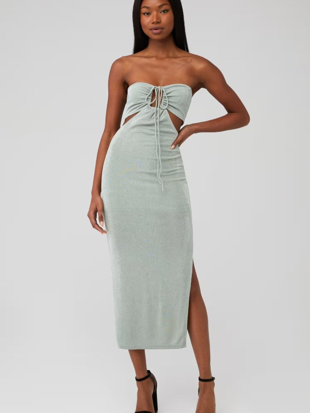 Runaway The Label "Jodi" Cutout Midi Dress Sage Size S US 4 NWOT